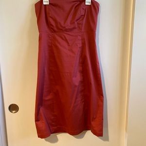 Salmon midi cocktail dress